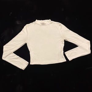 Guess white ribbed cropped turtleneck